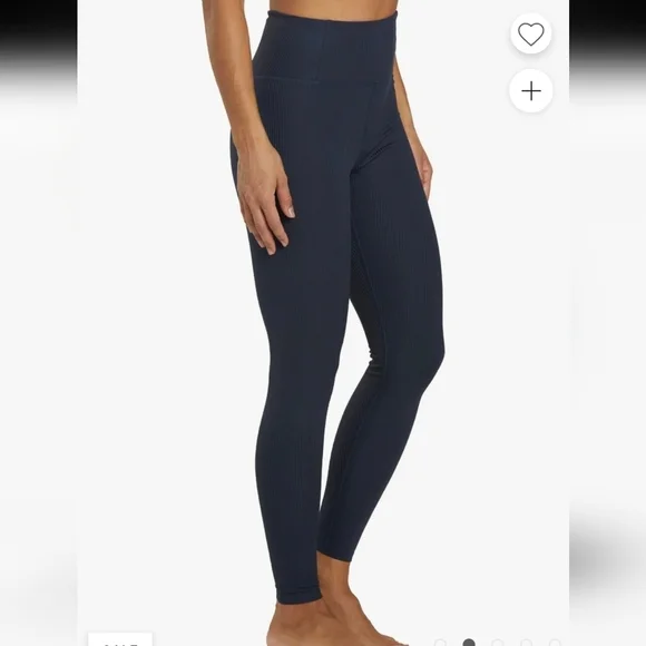 Girlfriend Collective-FLAWED-Black Ribbed Stretch High Rise Leggings-Size Medium - Picture 3 of 16